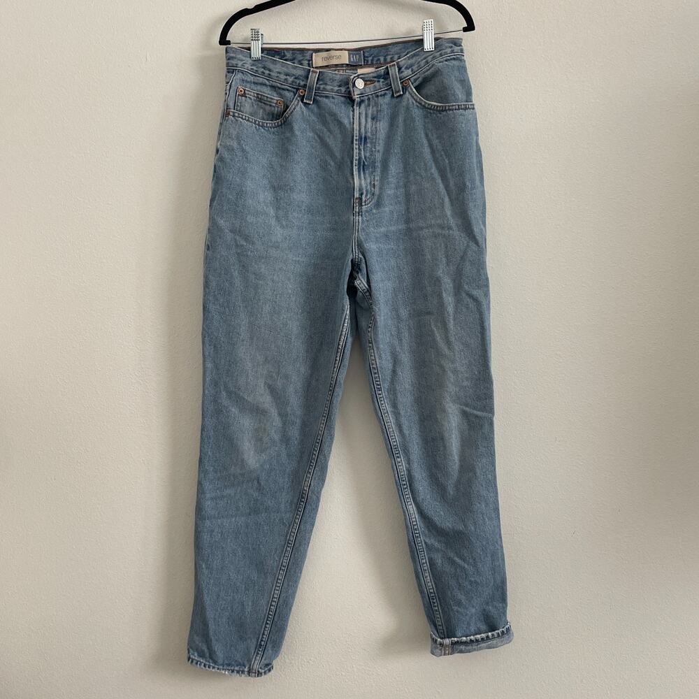 Vintage Y2K Gap High Rise Jeans Women 14 Reverse Fit Zip Fly Light Wash Tapered
